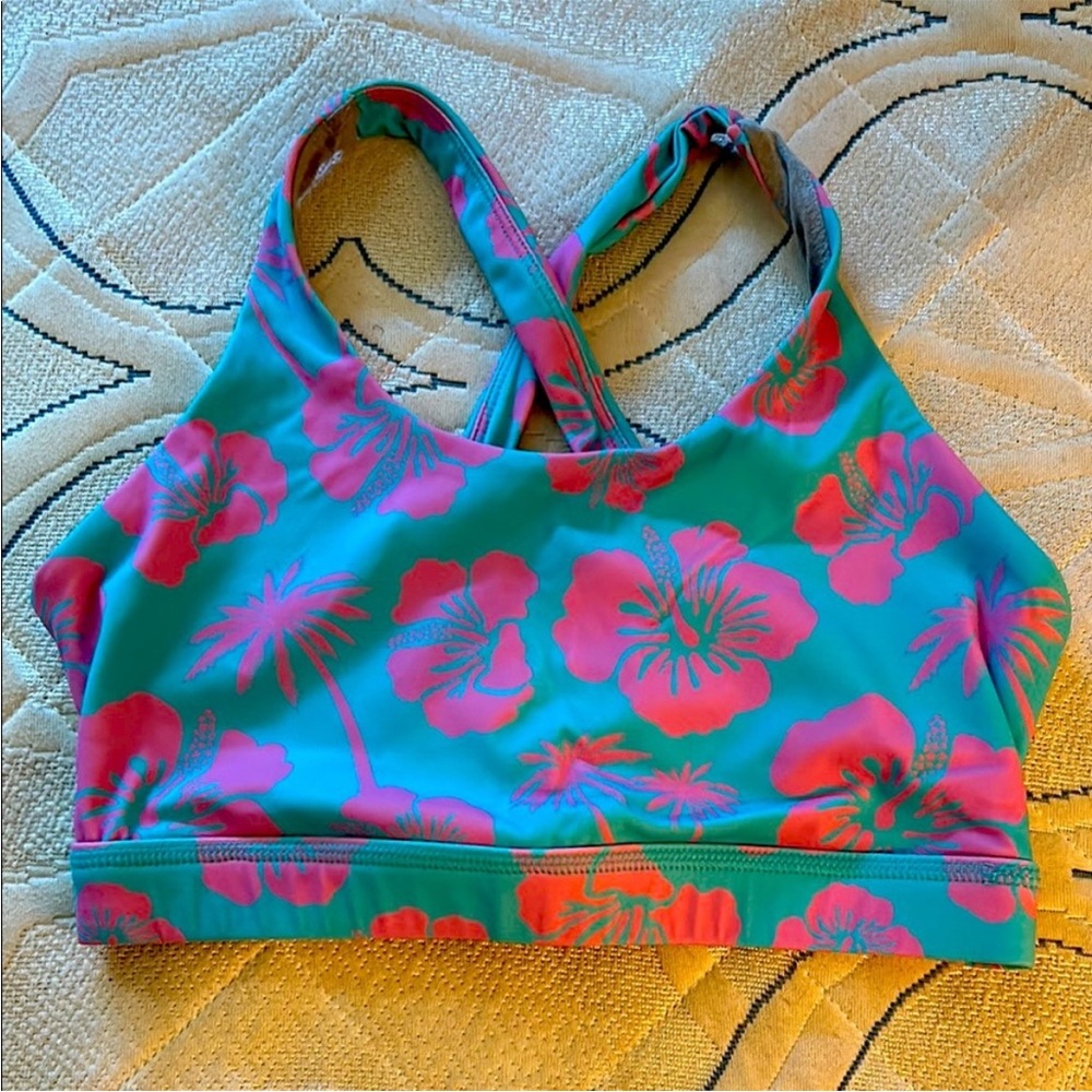 Born Primitive Teal and Pink Floral Bikini Top
